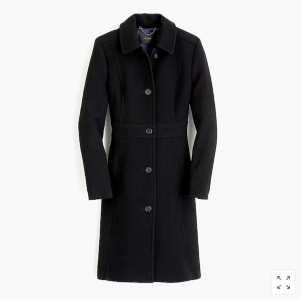 J. Crew Black Wool Long Coat - Picture 1 of 16